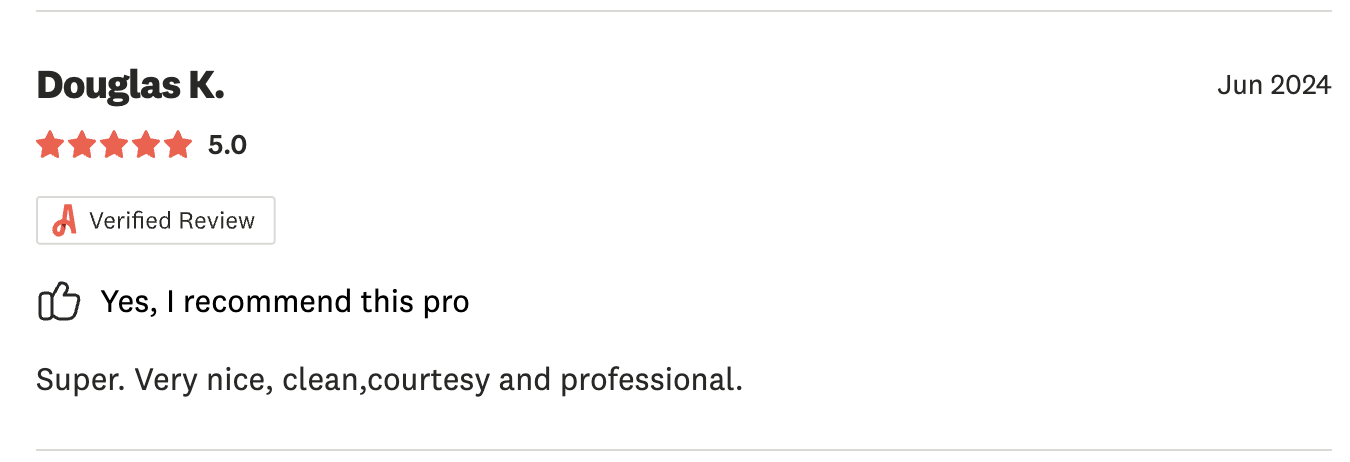 Angi verified review from Douglas K.